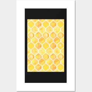 Yellow Aesthetic Tessellation Pattern Posters and Art